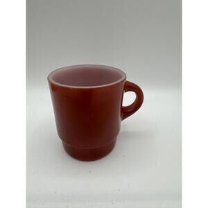 Vintage Anchor Hocking Fire-King Brown Rust Coffee Mug Stackable C-Handle USA